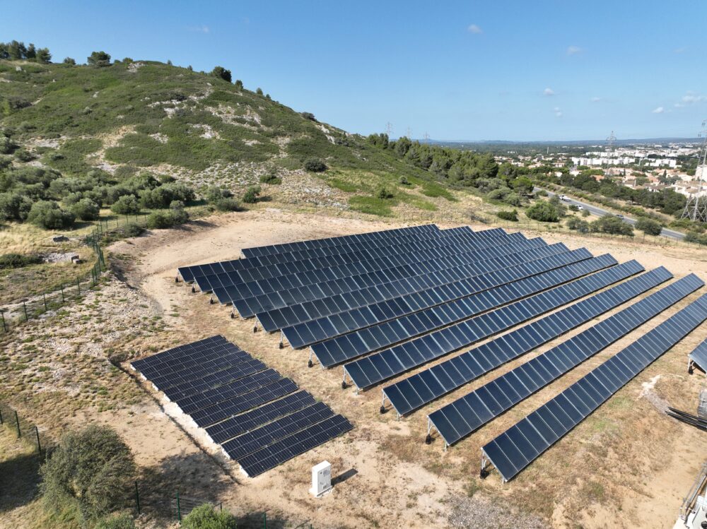 Photovoltaic panels next to the Narbonne's solar thermal plant