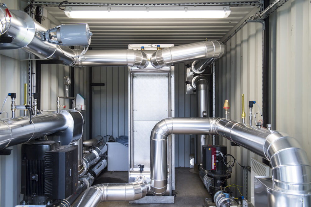 Facility of the solar thermal plant at the Condat paper mill